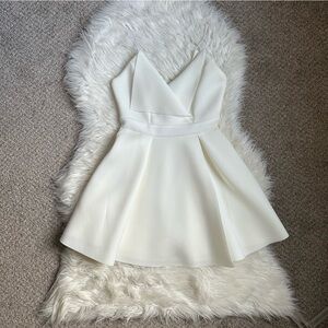 ASOS White Spaghetti Strap Peplum Dress Size 2